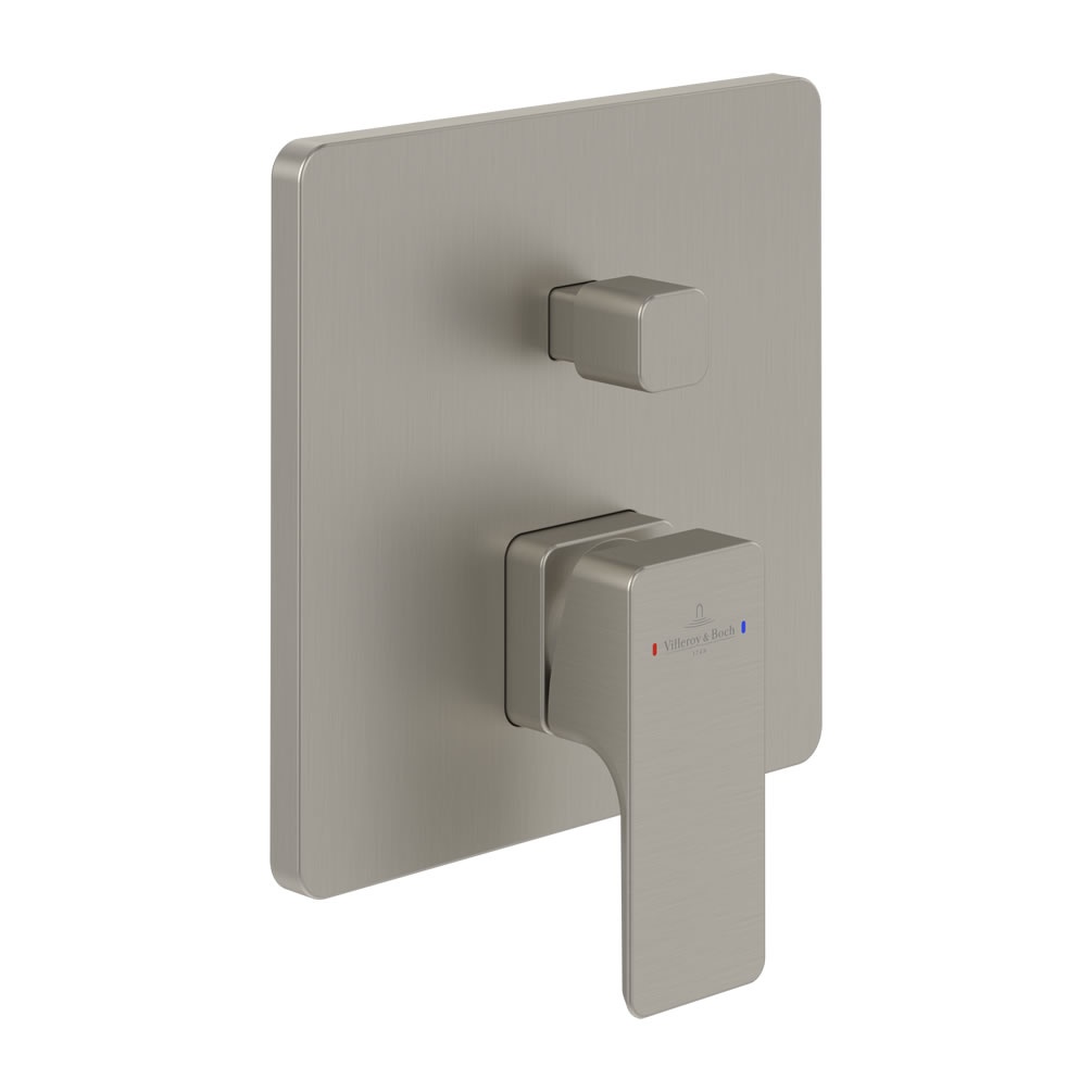 Cutout image of Villeroy & Boch Subway 3.0 Brushed Nickel Dual Outlet Bath/Shower Valve
